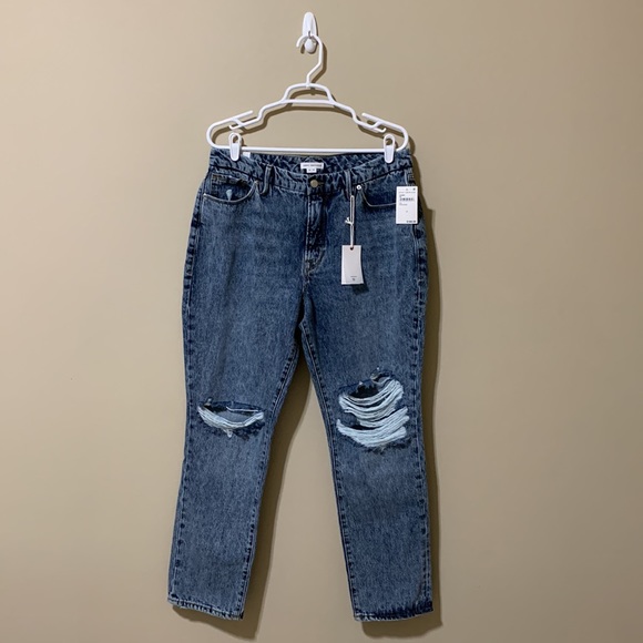 Good American Good Classic Indigo Distressed Jeans-Size 12/31” x 28” NWT